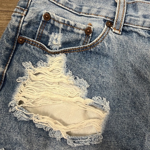 Denim Colab Saltwater Song Distressed Mid Rise Jean Shorts Size 26 - Picture 3 of 11